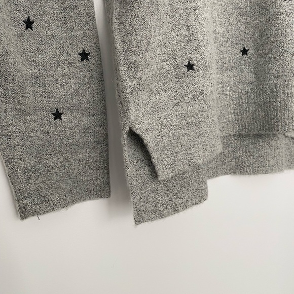 Grey Knit Sweater with Embroidered Mini Stars - Picture 7 of 12
